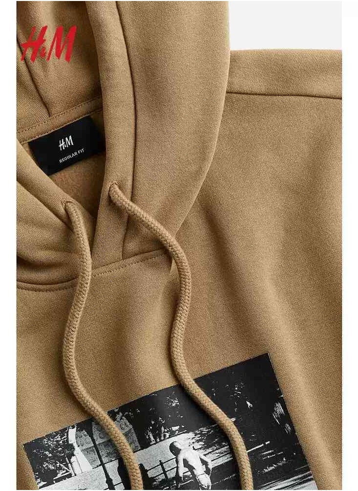 H and M - HM New Casual And Fashionable Loose Printed Hoodie - Image 1