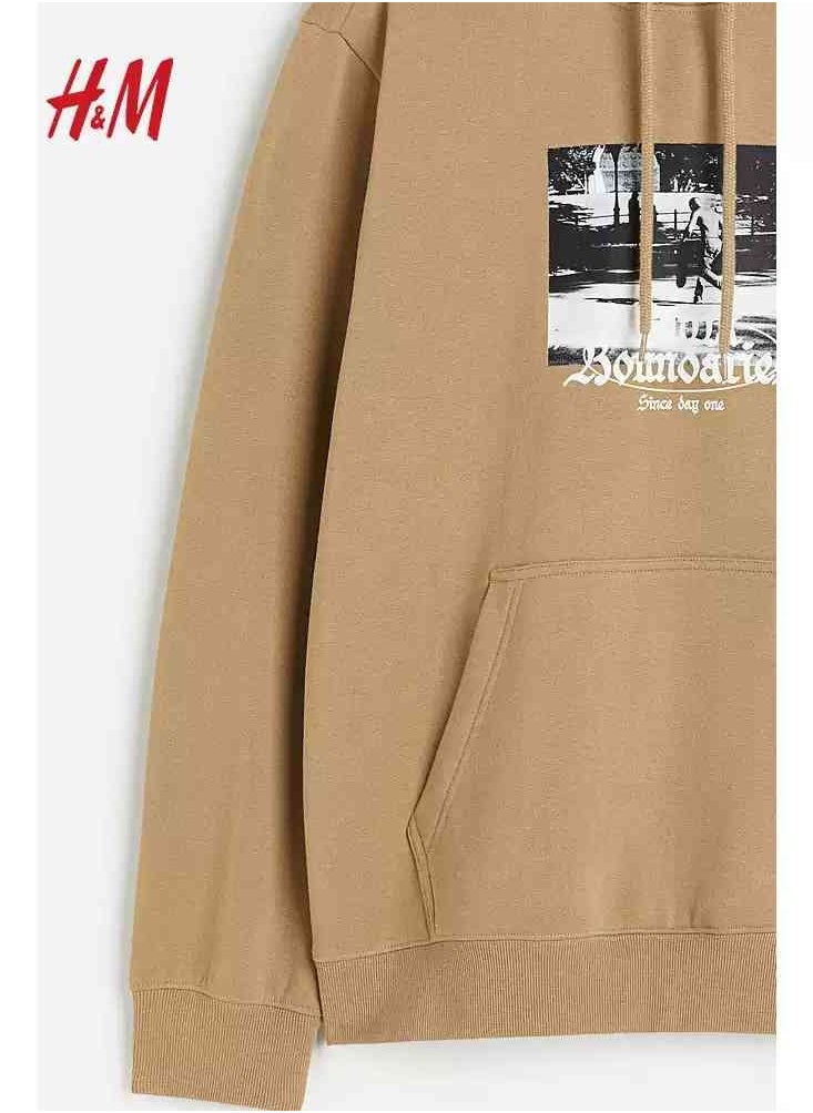 H and M - HM New Casual And Fashionable Loose Printed Hoodie - Image 1