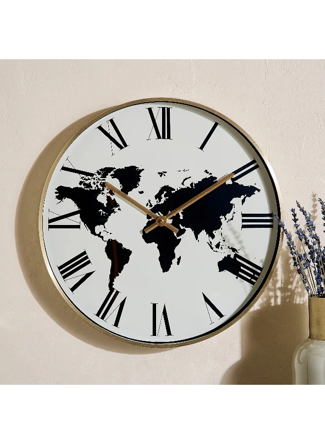 Home Box Saratoga Willa World Map Wall Clock - 40x4.8 cm