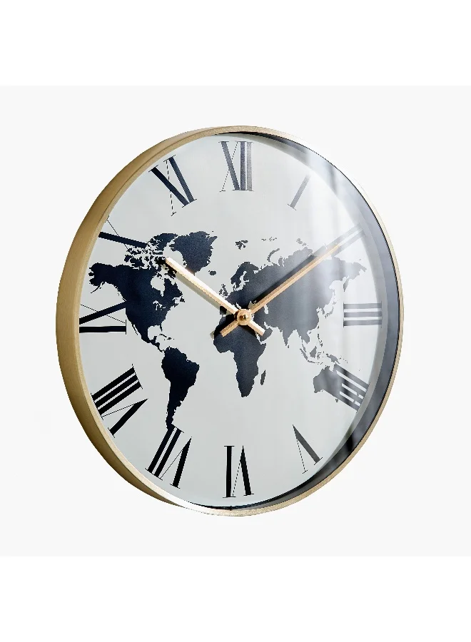 Home Box Saratoga Willa World Map Wall Clock - 40x4.8 cm