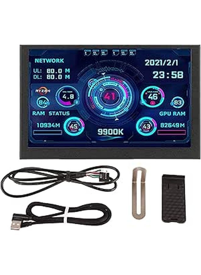 5 بوصة مراقب درجة حرارة وحدة المعالجة المركزية للكمبيوتر بمنفذ USB C دقة 800x480 يدعم Aida64 تغيير سمة التصميم - Image 1