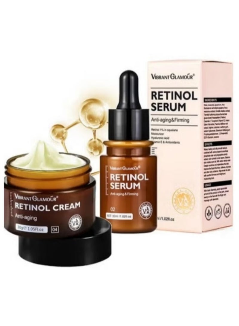 Vibrant Glamour Retinol Anti-Aging Facial Nutrition 2-Piece Set: Cream 30g & Essence 30ml - Image 1