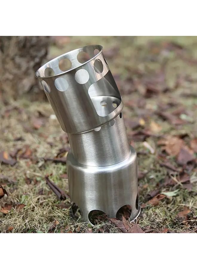 إسكدنيا موقد نار محمول من الفولاذ المقاوم للصدأ، مجموعة قدور موقد التخييم، موقد حطب مقاوم للرياح - Image 3