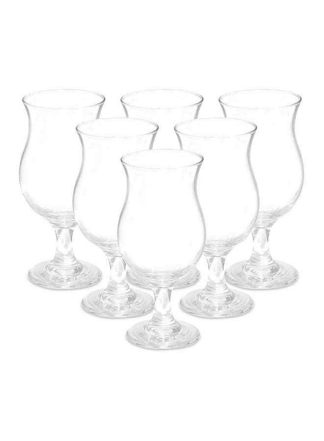 Borgonova 6- Pieces St.Tropez Beer Stem Glass Set, Clear - 340Ml