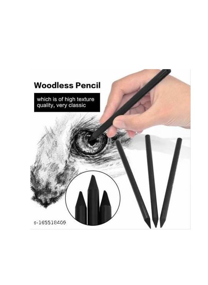 Keep Smiling KeepSmiling Woodless Charcoal Pencil, 3Pcs  - Image 2