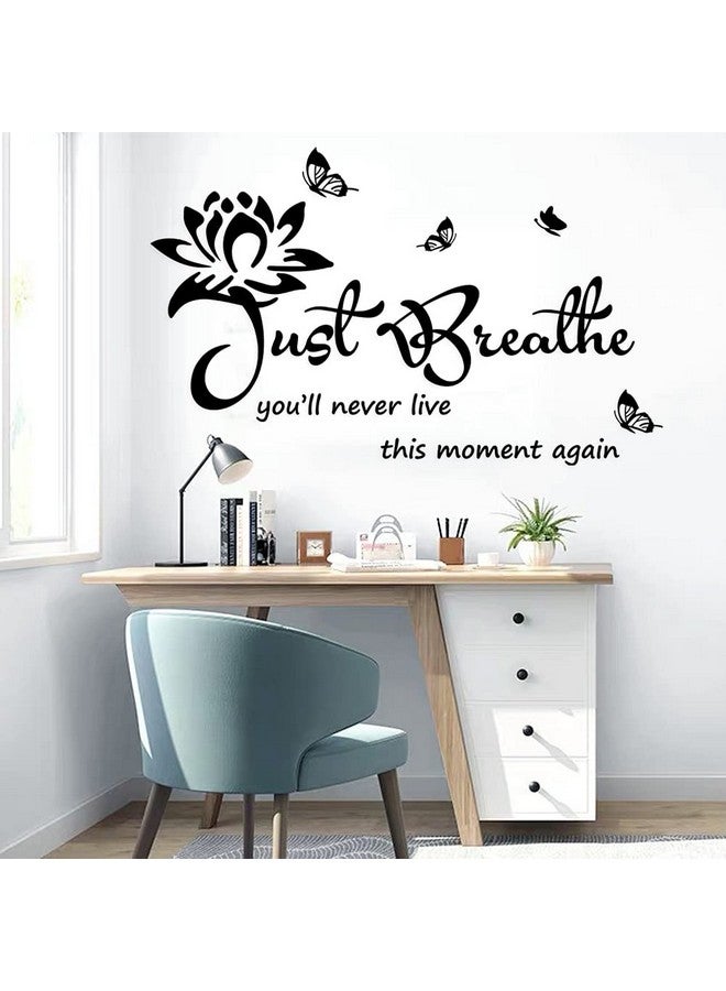Casa Decor Vinyl Wall Stickers Wall Decor for Living Bedroom Room Yoga Relaxing Nursery House Wall Decals Quotes Inspirational Just Breathe Art Decor Home Decoration. - Image 1