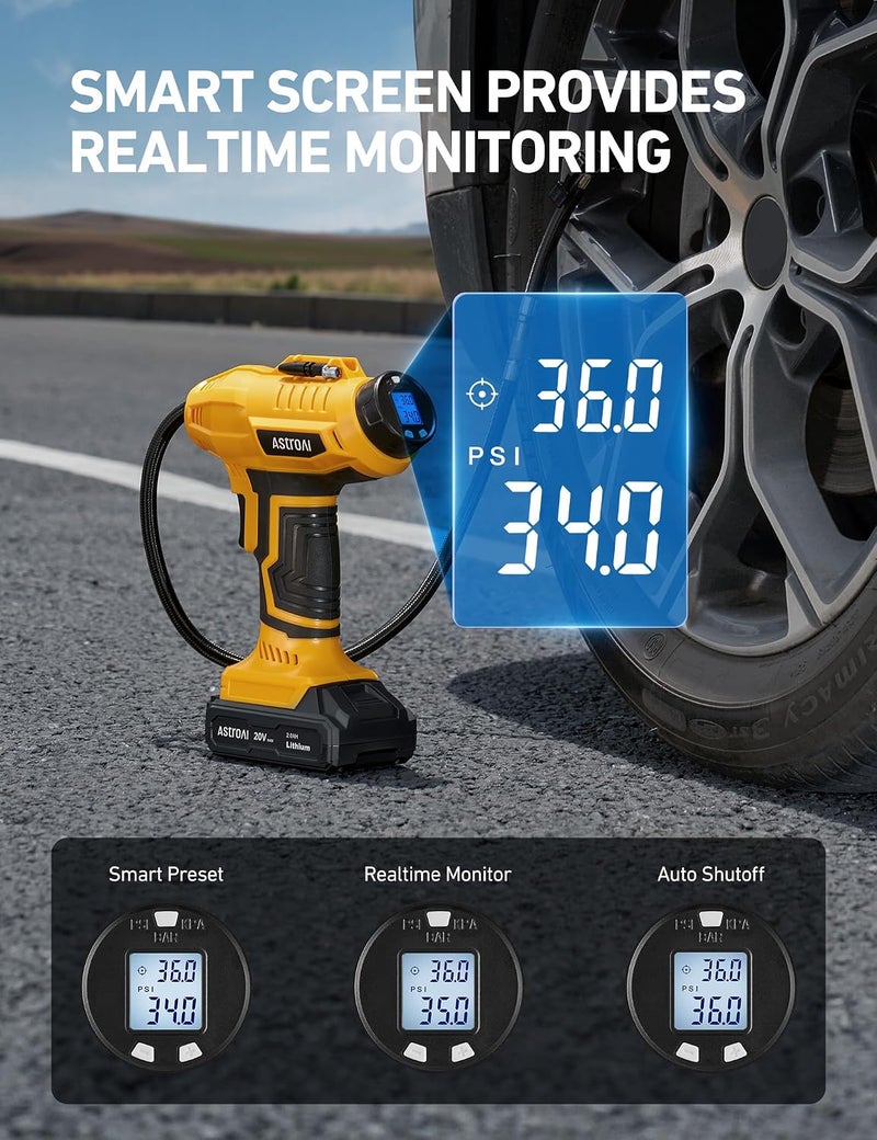 AstroAI Cordless Tyre Inflator Air Compressor - Image 5