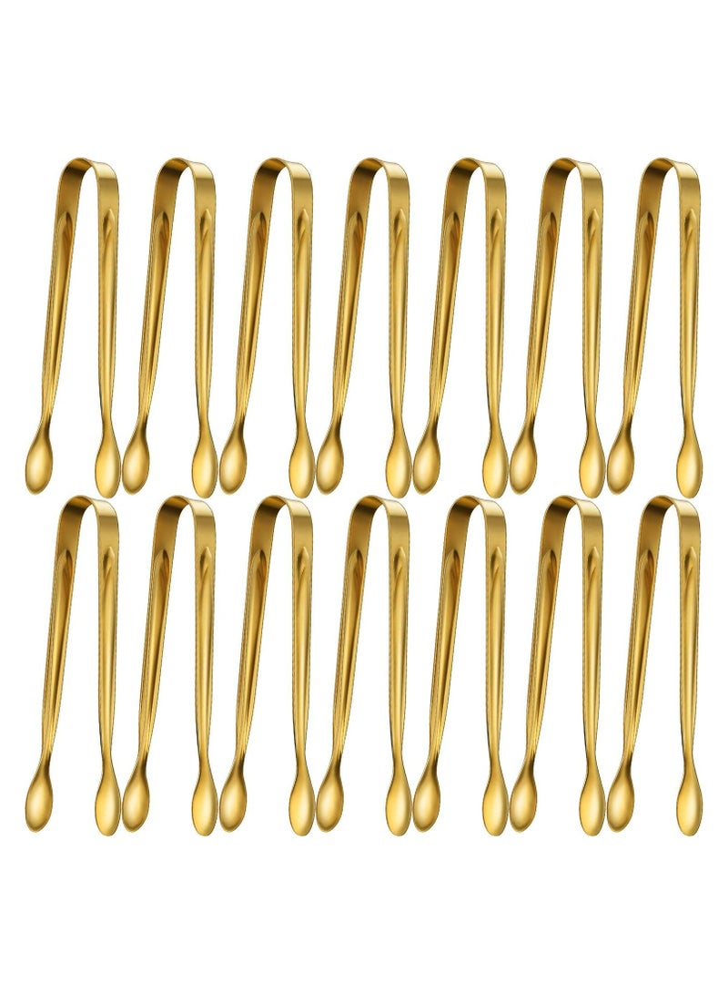 أوزيغالور 12 قطعة ملاقط سكر وثلج من الفولاذ المقاوم للصدأ - ملاقط مطبخ صغيرة ذهبية للشاي، القهوة والمقبلات - Image 1