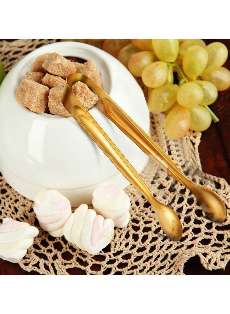 أوزيغالور 12 قطعة ملاقط سكر وثلج من الفولاذ المقاوم للصدأ - ملاقط مطبخ صغيرة ذهبية للشاي، القهوة والمقبلات - Image 4