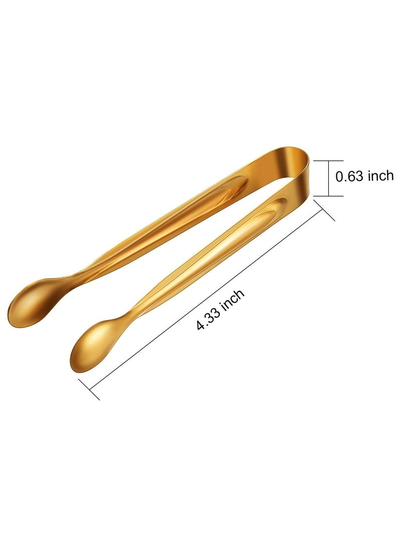 أوزيغالور 12 قطعة ملاقط سكر وثلج من الفولاذ المقاوم للصدأ - ملاقط مطبخ صغيرة ذهبية للشاي، القهوة والمقبلات - Image 2