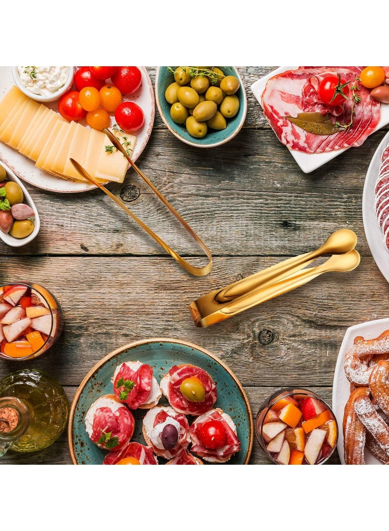 أوزيغالور 12 قطعة ملاقط سكر وثلج من الفولاذ المقاوم للصدأ - ملاقط مطبخ صغيرة ذهبية للشاي، القهوة والمقبلات - Image 3