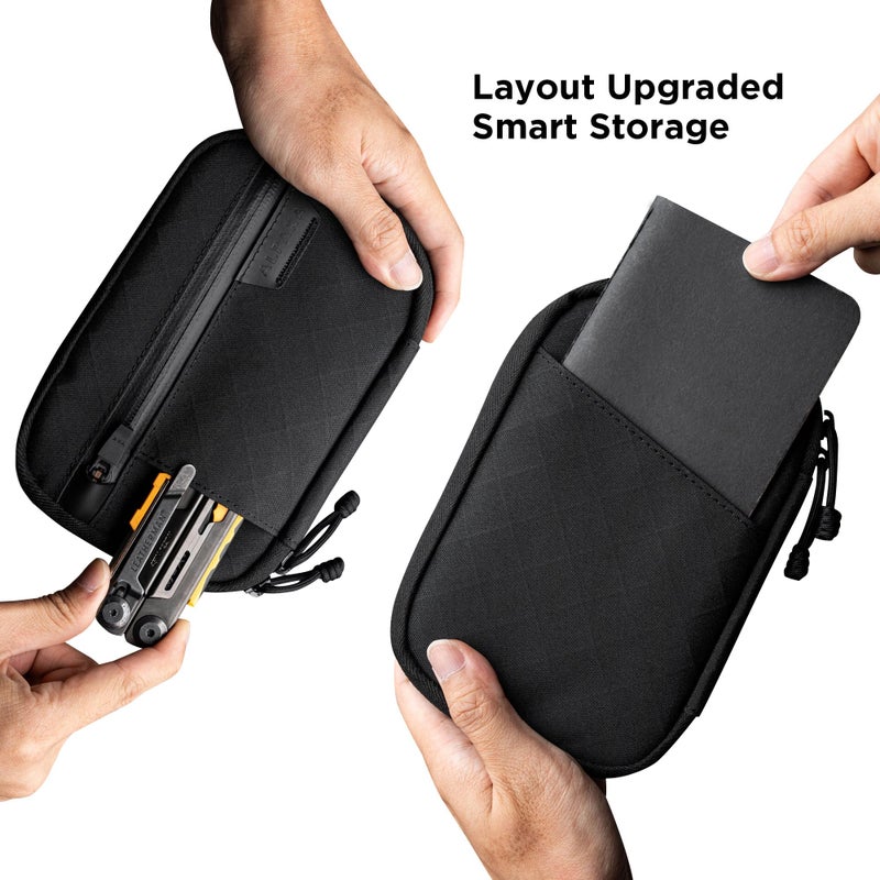 ALPAKA Admin Pouch Pro EDC Organizer - Small Tool Pouch with Smooth Zipper, Weatherproof Storage for Electronics, Cables, Travel Accessories - Black Axogrid 300D Fabric - Image 3