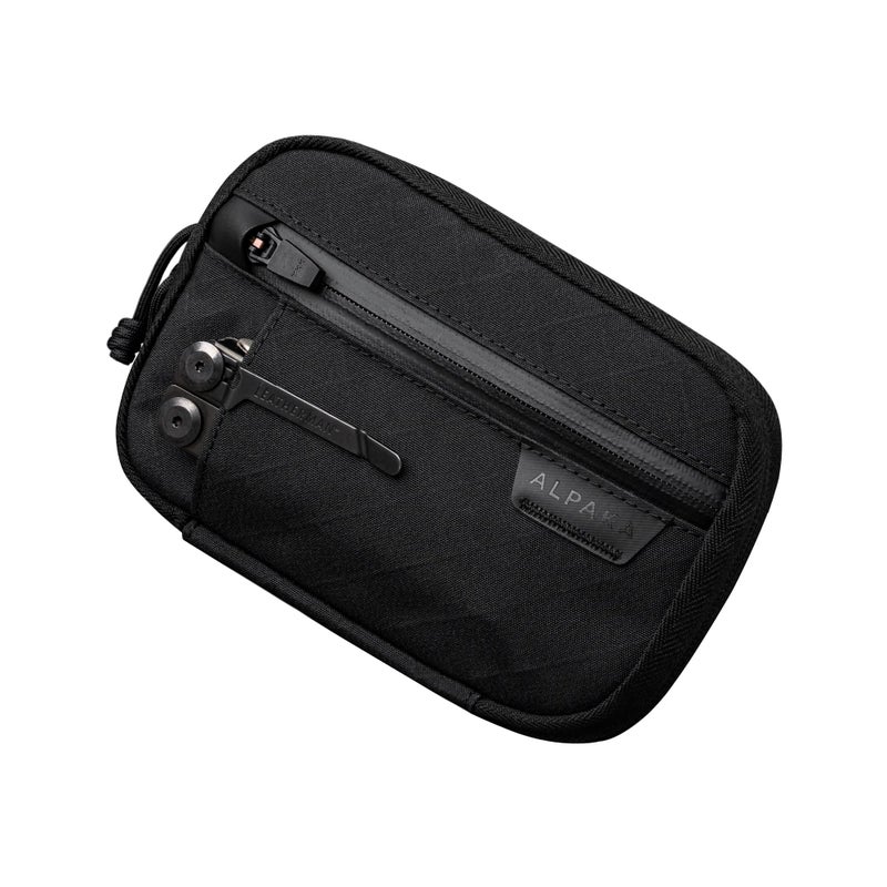 ALPAKA Admin Pouch Pro EDC Organizer - Small Tool Pouch with Smooth Zipper, Weatherproof Storage for Electronics, Cables, Travel Accessories - Black Axogrid 300D Fabric - Image 1