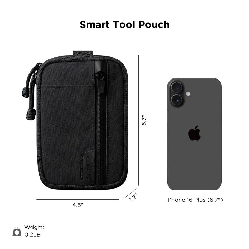 ALPAKA Admin Pouch Pro EDC Organizer - Small Tool Pouch with Smooth Zipper, Weatherproof Storage for Electronics, Cables, Travel Accessories - Black Axogrid 300D Fabric - Image 4