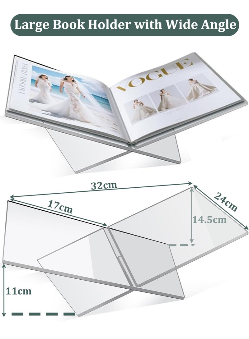 ثمانية فيبيهاوس حامل مصحف حامل كتب أكريليك حامل القران، ستاند قران حامل كتب أكريليك شفاف كبيرحامل قران، قاعدة مصحف حامل مفتوح للمصحف لعرض وقراءة كتب الطبخ ستاند مصحف، حامل قراءة قران والكتب الفنية حامل المصحف، والمجلات، مناسب للمنزل والمكتب مصحف تحف منزليه - Image 1