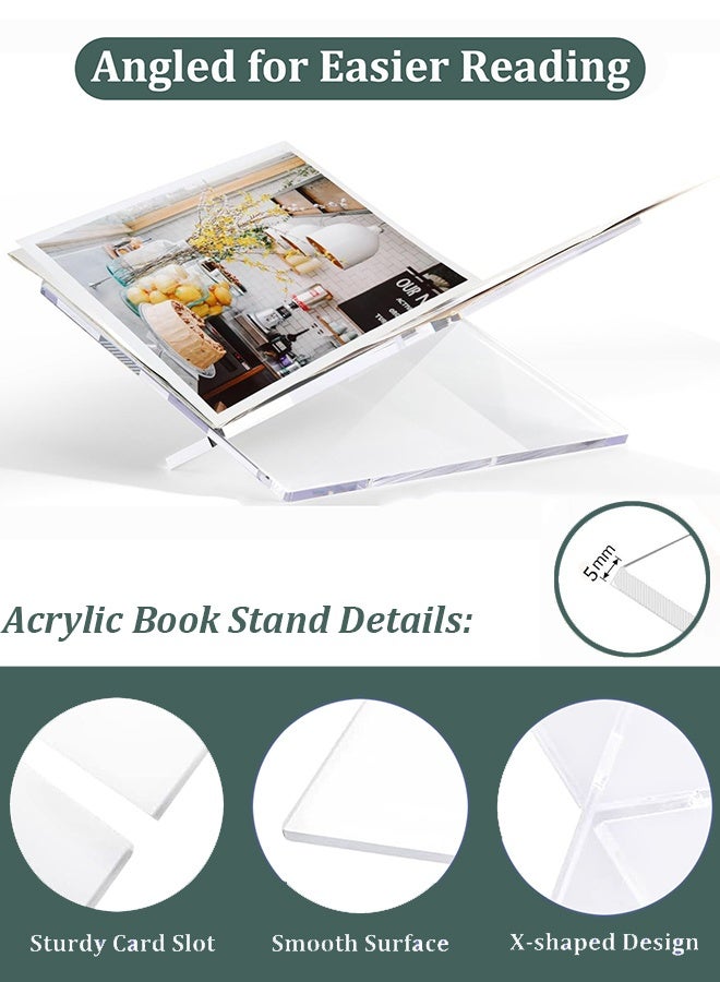 ثمانية فيبيهاوس حامل مصحف حامل كتب أكريليك حامل القران، ستاند قران حامل كتب أكريليك شفاف كبيرحامل قران، قاعدة مصحف حامل مفتوح للمصحف لعرض وقراءة كتب الطبخ ستاند مصحف، حامل قراءة قران والكتب الفنية حامل المصحف، والمجلات، مناسب للمنزل والمكتب مصحف تحف منزليه - Image 2