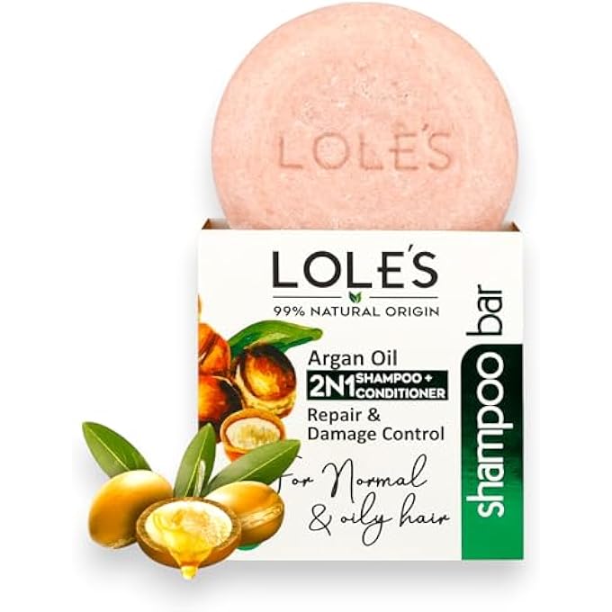 LOLE'S PREMIUM ARGAN SHAMPOO BAR FOR HAIR, 100G (3.5 OZ) - ALL NATURAL VEGAN ORGANIC DAILY USE (ARGAN OIL), CONTAINS VITAMINS, HEALTHY - Image 1