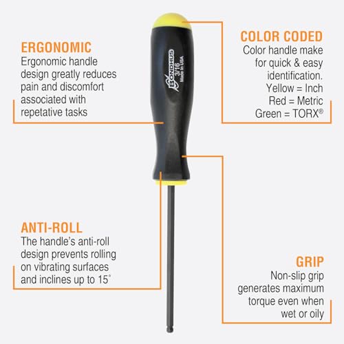 Bondhus 10637 Set of 13 Balldriver Screwdrivers, ProGuard Finish, sizes .050-3/8-Inch - Image 2