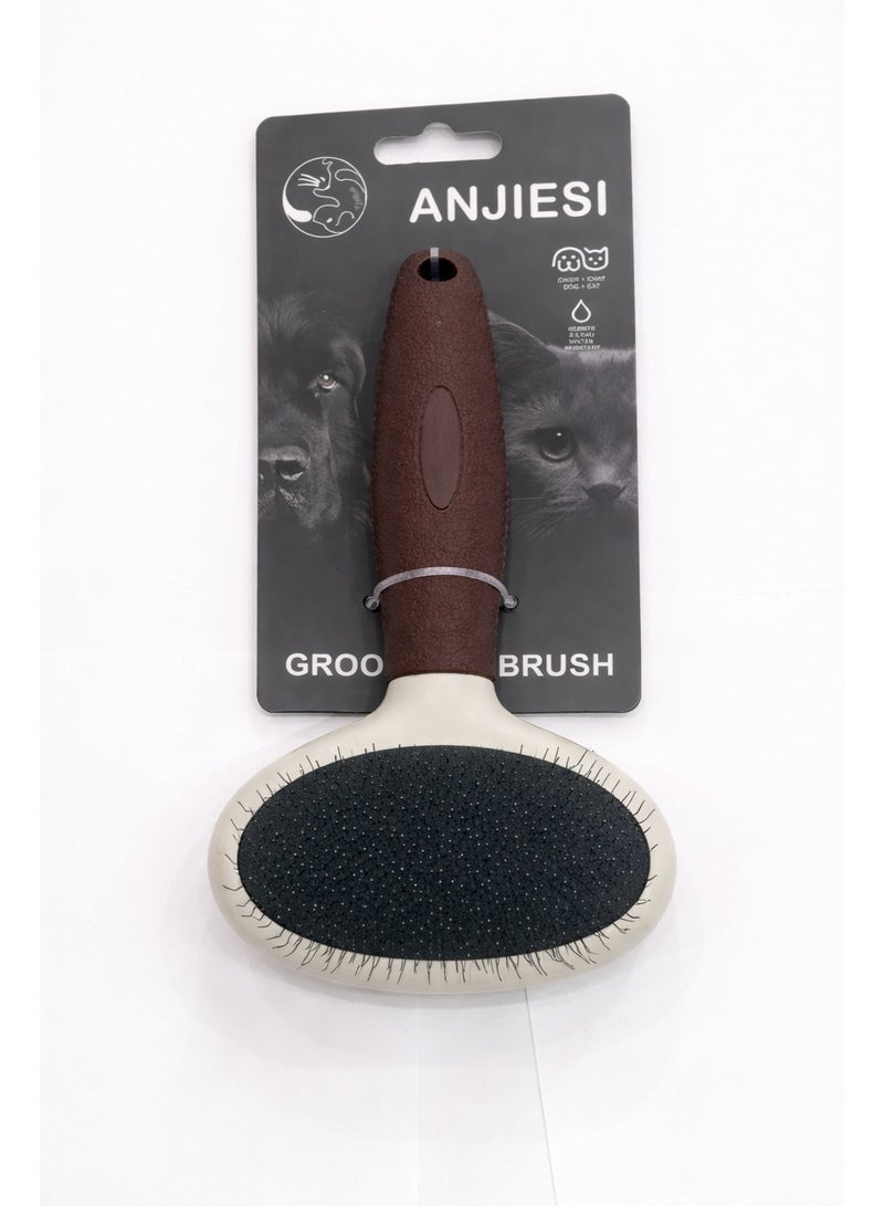 فرشاة احترافية للعناية بالحيوانات الأليفة، فرشاة صغيرة ناعمة للقطط والكلاب، بمقبض مرجاني وشعيرات سوداء، أداة لفك تشابك الشعر