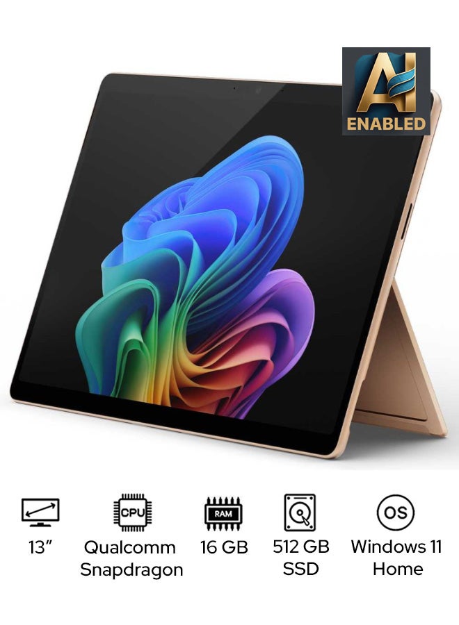Microsoft Surface Pro 11 Copilot+ PC Laptop With 13-Inch Display, Qualcomm Snapdragon X Elite Processor/16GB RAM/512GB SSD/Qualcomm Adreno Graphics/Windows 11 Home English/Arabic DUNE - Image 1
