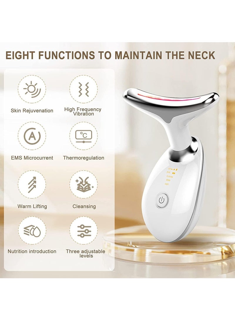 VKL Electric Face Massager, Fade Wrinkles Skin Tightening Machine, Portable Neck Face Toning Device,Device for Anti-Aging, EMS Beauty and Skin Care Massage Heating Device. (3-Color LED Mode) - Image 4