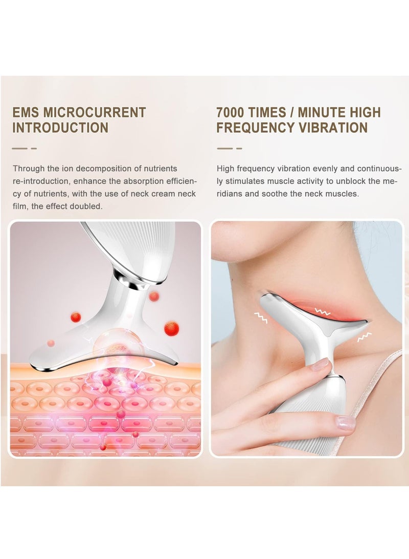 VKL Electric Face Massager, Fade Wrinkles Skin Tightening Machine, Portable Neck Face Toning Device,Device for Anti-Aging, EMS Beauty and Skin Care Massage Heating Device. (3-Color LED Mode) - Image 5