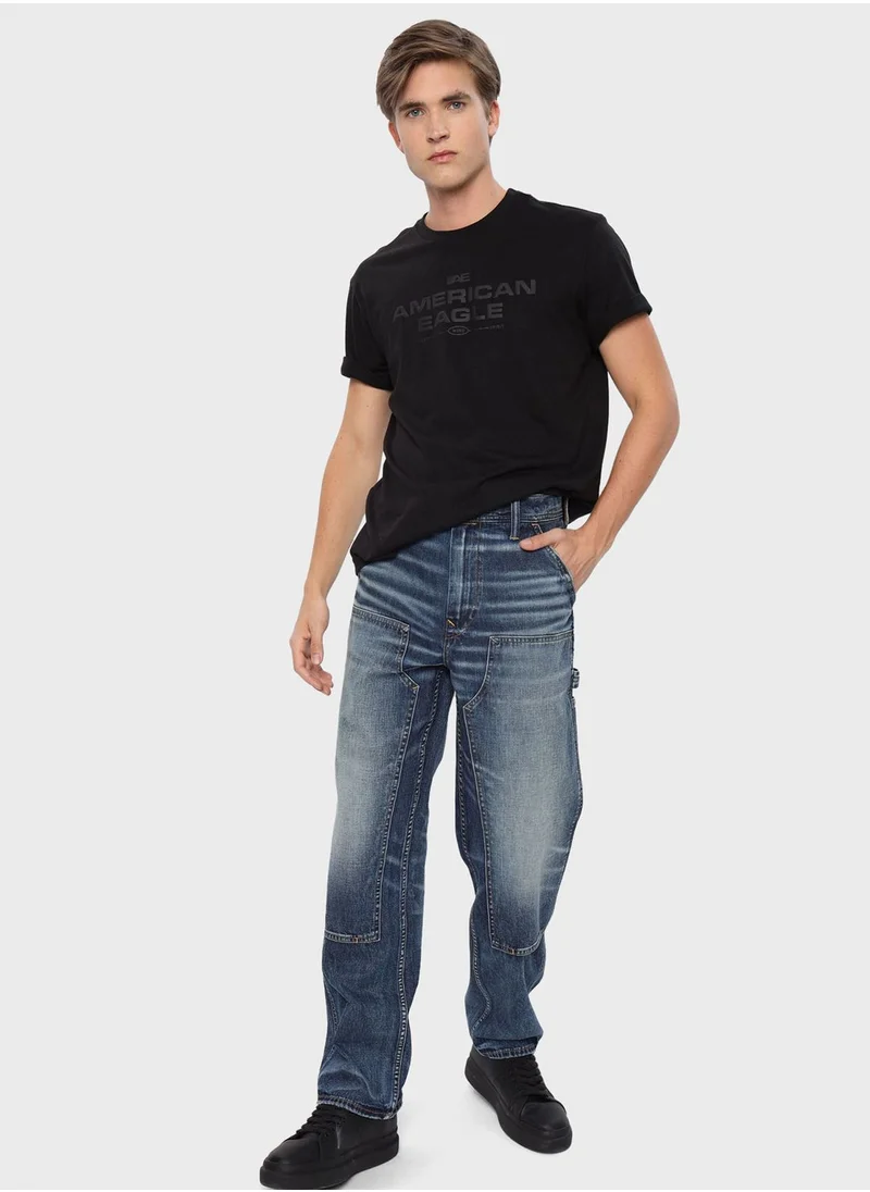 American Eagle Mid Wash Straight Fit Jeans