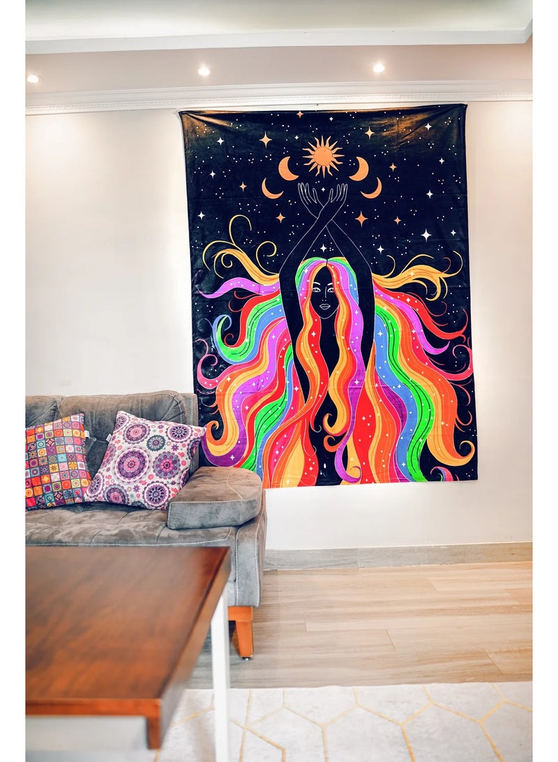 Angel Moon Phases Tapestry  Length 200 x 150 Width CM - Image 3