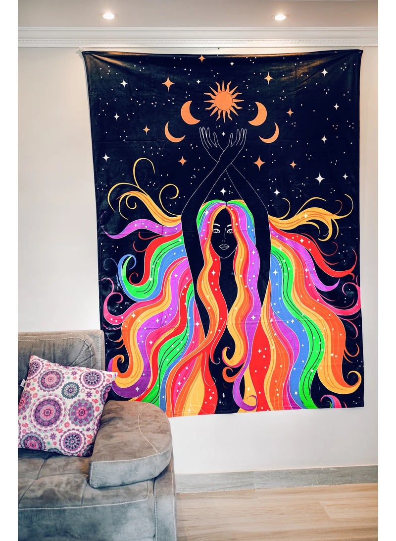 Angel Moon Phases Tapestry  Length 200 x 150 Width CM - Image 2