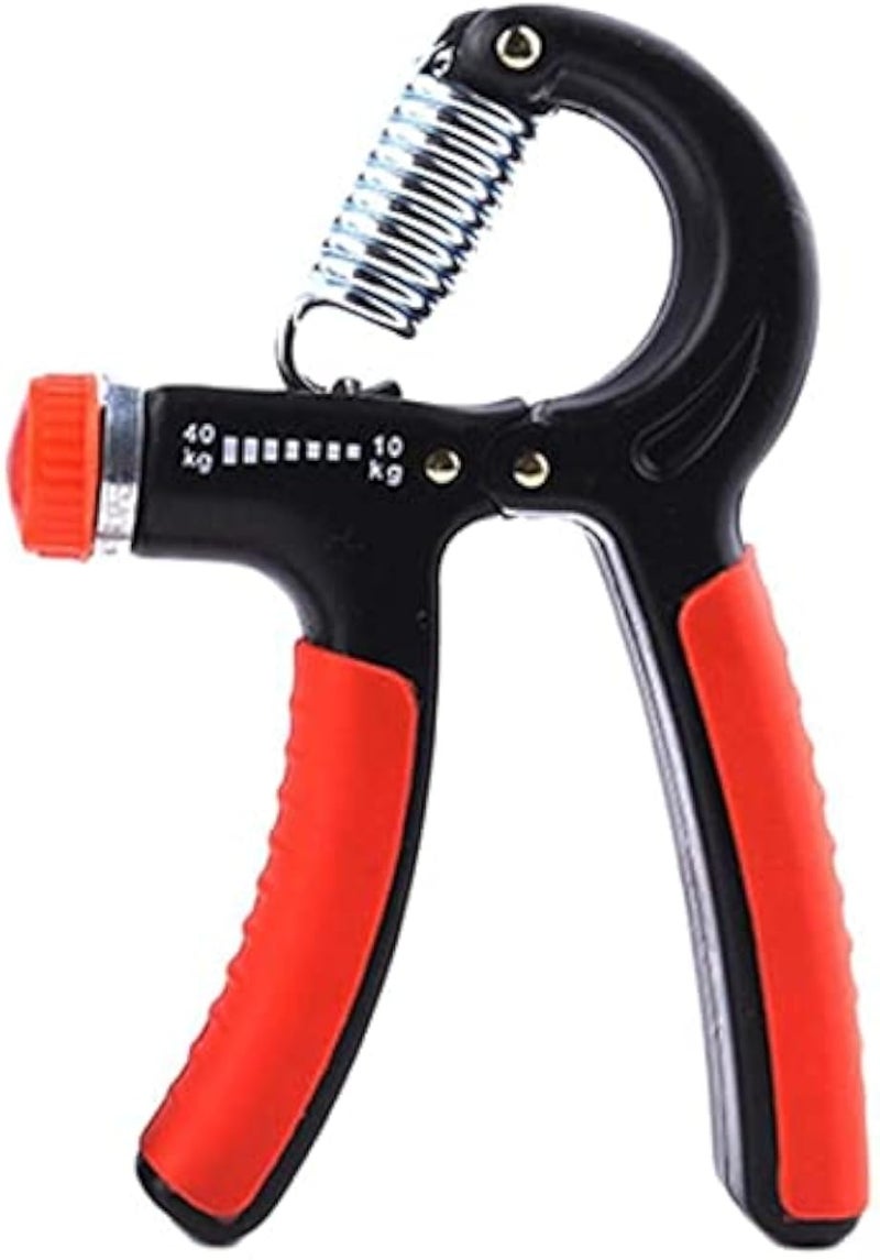 one year warranty_Hand Gripper Wrist Forearm Strength Power Training Gym Fitness Black + Red