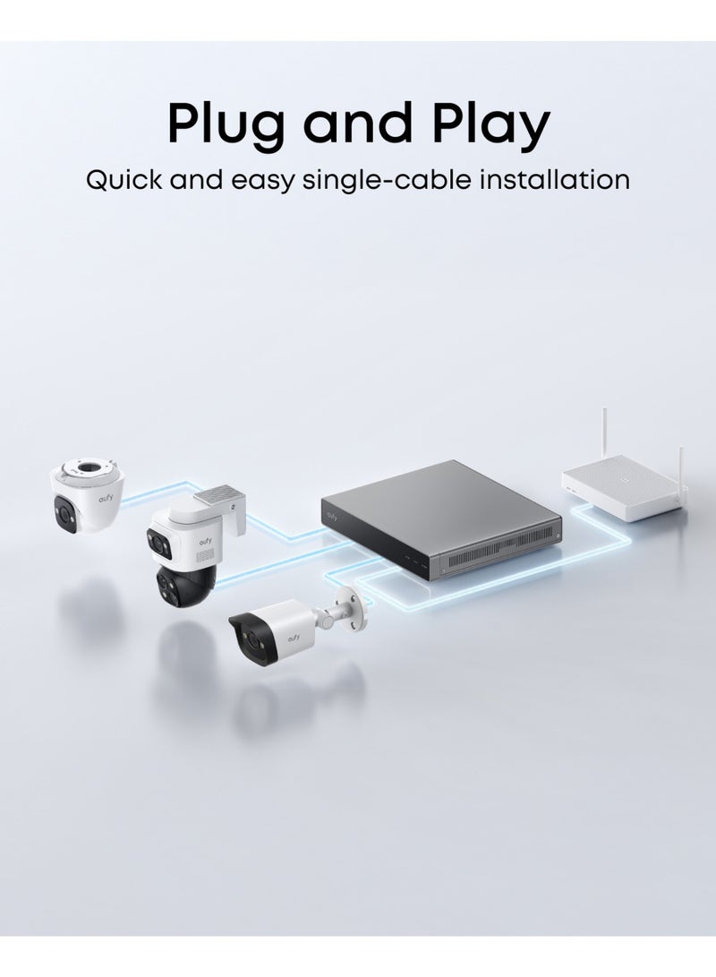 eufy Security PoE Bullet CCTV Camera E40 Add-On, Wired Outdoor Surveillance, 4K UHD, 122° FOV, F1.6 Colour Night Vision, 24/7 Recording, Person/Vehicle/Pet AI Detection, Red & Blue Lights, IP67 - Image 4