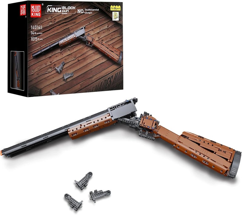 Mould King 14016 Double-barreled Shotgun Building Block, 1015 PCS Military Weapon Building Set, Simulation Blaster Collectible Gun Model - Image 1