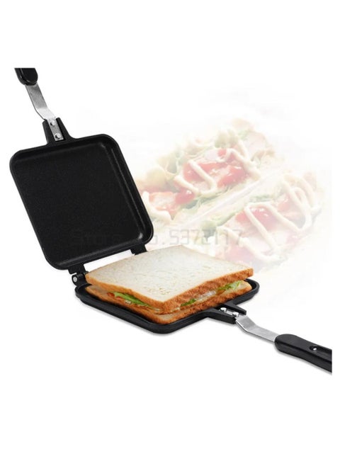 Double-Sided Frying Pan, Double-Sided Grill Pan Non-stick Frying Pan Waffle Maker for Cake Toast Sandwich,