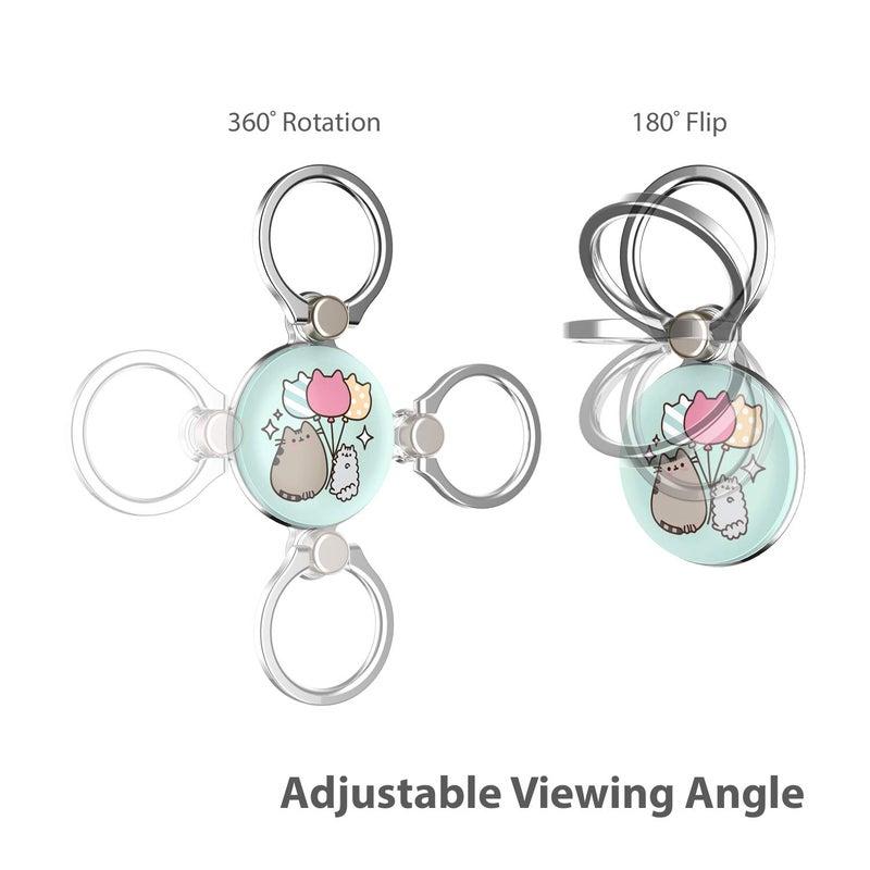 iFace x Pusheen Licensed Series Universal Smartphone Ring Holder Accessory for Girls/Women - Cute Stick-On Phone Attachment for iPhone, Samsung Galaxy, etc. - Pusheen and Stormy Holding Balloons - Image 3