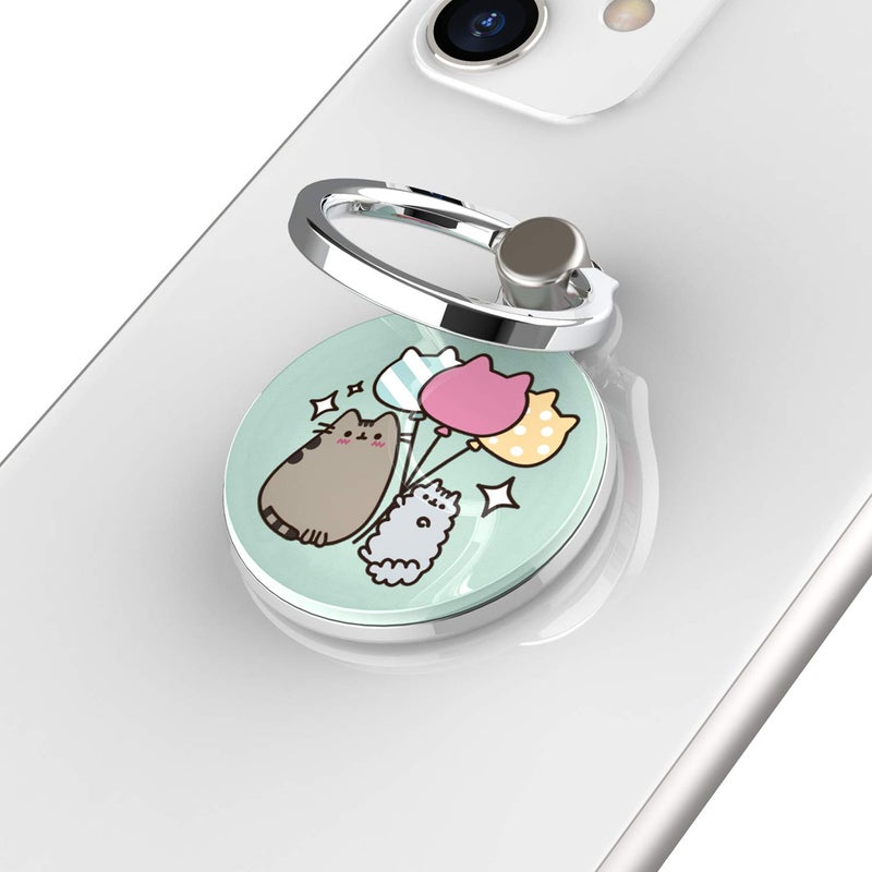 iFace x Pusheen Licensed Series Universal Smartphone Ring Holder Accessory for Girls/Women - Cute Stick-On Phone Attachment for iPhone, Samsung Galaxy, etc. - Pusheen and Stormy Holding Balloons - Image 2