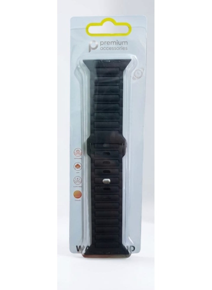 Durable silicone magnetic smartwatch band with a connected loop design, compatible with Apple Watches (size 42/44/45/49 mm) - Image 2