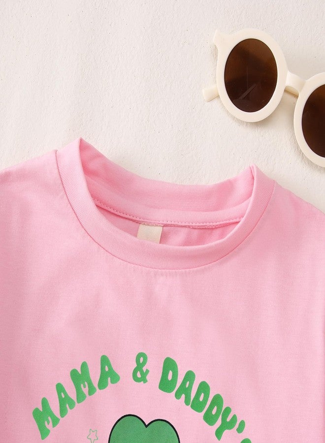 KEKEMI Toddler Boys Girls St Patricks Day Shirt Mama Daddy's Lucky Charm T-Shirt Short Sleeve Shamrock Tees Tops Irish Outfit(Pink,3-4T) - Image 5