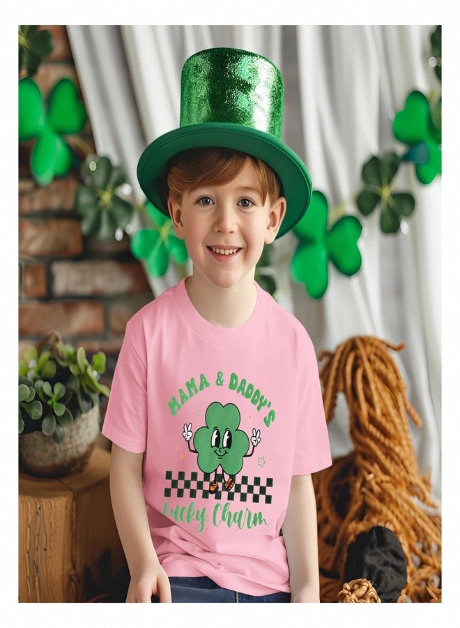 KEKEMI Toddler Boys Girls St Patricks Day Shirt Mama Daddy's Lucky Charm T-Shirt Short Sleeve Shamrock Tees Tops Irish Outfit(Pink,3-4T) - Image 4