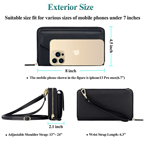 Peacocktion Wallet for Women, Travel Crossbody Bags for Women, Wristlet Purses for Womens with Phone Pocket Zipper - Image 3