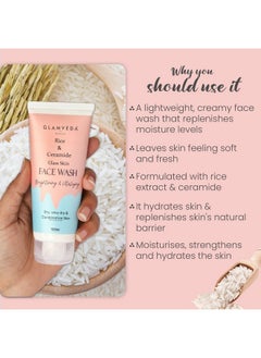 Glamveda Rice & Ceramide Korean Glass Skin Face Wash | For Dry, Sensitive & Combination Skin Types | Improves Skin Barrier | No Paraben, Sls | Pack Of 2  - Image 4