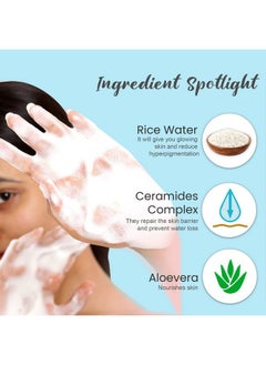 Glamveda Rice & Ceramide Korean Glass Skin Face Wash | For Dry, Sensitive & Combination Skin Types | Improves Skin Barrier | No Paraben, Sls | Pack Of 2  - Image 3
