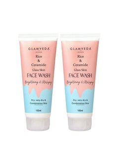 Glamveda Rice & Ceramide Korean Glass Skin Face Wash | For Dry, Sensitive & Combination Skin Types | Improves Skin Barrier | No Paraben, Sls | Pack Of 2  - Image 1