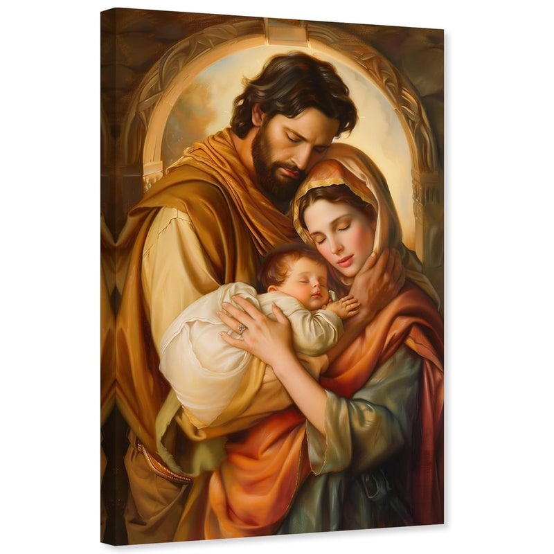 ARTZGX Holy Family Wall Art Catholic Canvas Jesus and Virgin Mary Picture Christian Painting Print for Living Room Decor FrameHoly Family B 1600 x 2400