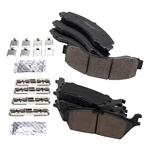 TRQ Front & Rear Brake Pads Ceramic Compatible with 2018-2020 Ford Expedition F-150 Lincoln Navigator - Image 1