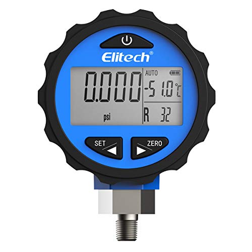 Elitech مقياس ضغط رقمي للتبريد HVAC Elitech PG-30Pro الأزرق -14.5-500 PSI 1/8'' NPT - Image 1