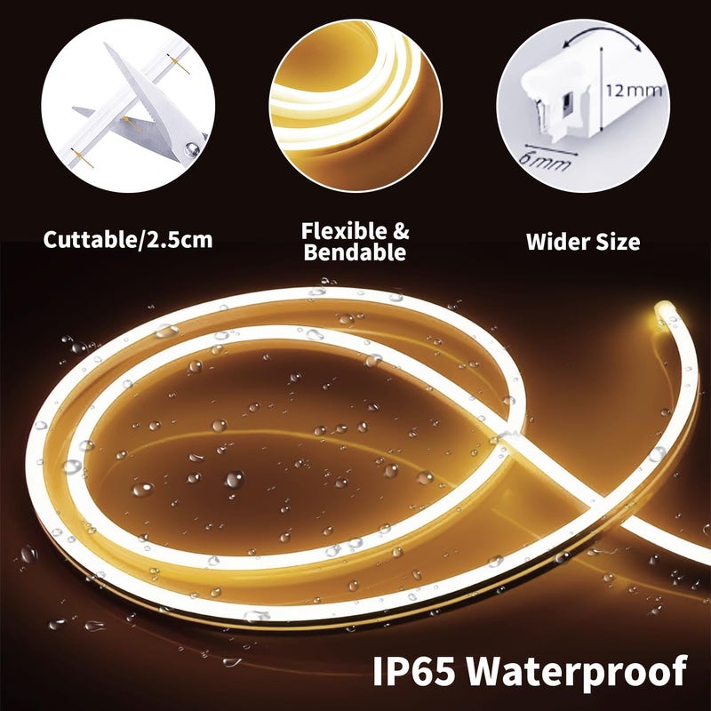Errol 5 Meter neon Light Waterproof led Strip Lights Flexible neon Lights for Decoration neon Strip Light for Customized Name Waterproof Rope Light for IndoorOutdoor Warmwhite - Image 2