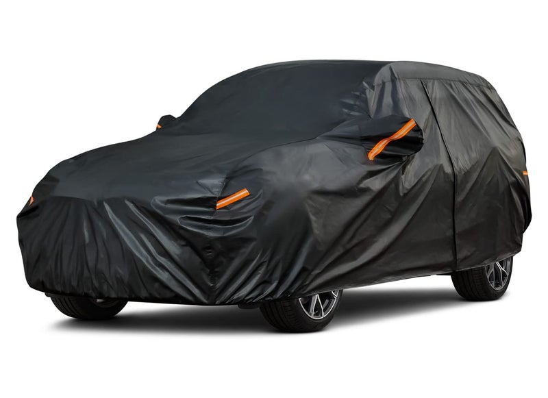 Kayme 7 Layers Heavy Duty SUV Car Cover Waterproof All Weather Full Exterior Cover Outdoor Snow Sun Uv Protection with Zipper for Automobiles Universal Fit for SUV Jeep Up to 181 inch