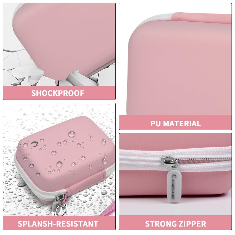 Comecase Carrying & Protective Case for Digital Camera, AbergBest 21 Mega Pixels 2.7" LCD Rechargeable HD/Kodak Pixpro/Canon PowerShot ELPH 180/190 / Sony DSCW800 / DSCW830 Cameras for Travel-Pink - Image 3