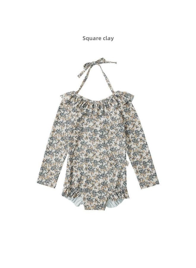 Generic Girls' Cute Cartoon Swimwear For Baby Girls Summer Backless Swimwear Children's Beach Clothes Trendy-Color:White Floral Swimsuit Suspender-Size:S（80-90）  - Image 4