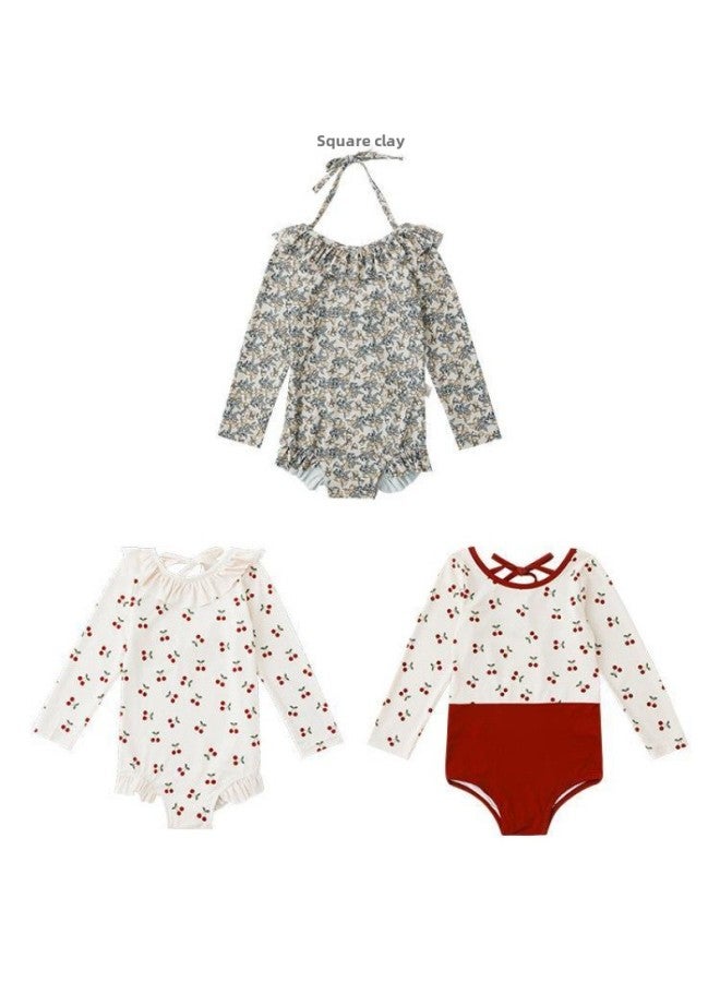 Generic Girls' Cute Cartoon Swimwear For Baby Girls Summer Backless Swimwear Children's Beach Clothes Trendy-Color:White Floral Swimsuit Suspender-Size:S（80-90）  - Image 3